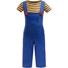 أزياء فيلم الأطفال مجموعة 2PCs صفراء Tshirt زرة زرقاء حفلة عيد ميلاد الهالوين للبنين Girls Cosplay