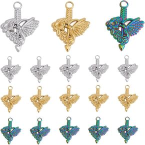 Dicosmetic 12pcs 3 ألوان حصان المجوهرات سحر الفولاذ المقاوم للصدأ سحر حصان Hollow فايكنغ سحر الحصان الغربي سحر حصان سحر لصنع المجوهرات DIY ، ثقب: 2 مم: 2 مم