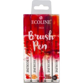 Ecoline Talens 5 brush pens Red