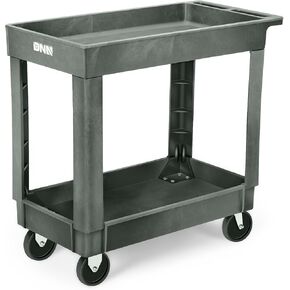 DNA MOTORING 3-Layer Steel Utility Service Cart with Casters for Warehouse, Garage, Office, Supports Up to 330 lbs, Red, TOOLS-00413