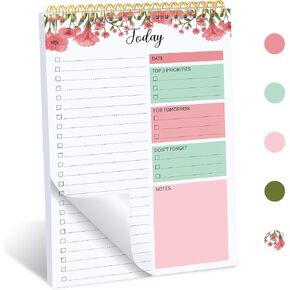 To Do List Notepad - 5.5x8.3 Daily To Do List Pad |80 Sheets Thick Paper | Simple & Effective To Do List Planner for Organizing Tasks and Enhancing Productivity.Dream Flower