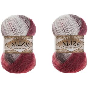 alize Angora Gold Batik Yarn 20 ٪ Wool 80 ٪ acrylic الكثير من 2Skn 200gr 1204yds الخيط الكروشيه الدانتيل الحياكة الغزل التركي (1984)
