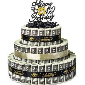 Happy Birthday Gift Can Be 21 Age 3 Layers Of Black Gold Cake Filled With Cash Happy Birthday Day Money Cake Gift Party Supplies Money Gift Ideas For Birthday Cake
