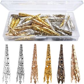 Bead Caps Making, 100pcs Tibetan Style Trumpet Bead Caps Antique Bead Cone Caps Alloy Bead End Caps Tassel End Cap for Bracelet Necklace Earring Jewelry Making Crafts