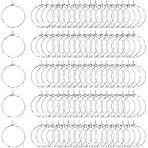 Tupalizy 100PCS Wine Glass Charm Rings Earrings Findings Beading Hoops Open Jump Rings for Jewelry Making DIY Bead Crafts Projects Wedding Christmas Birthday Party Festival Supplies (20mm, Gold)