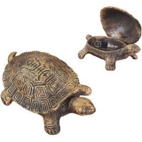 Garden Decoration Turtle Cast Iron Key Hider Stone Diversion Safe Key Outside Hider Hide-A-Key Holder Safely Hiding your Spare Keys for Outdoor Garden or Yard, Geocaching