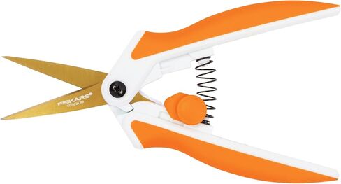 Fiskars Premier No. 5 Micro-Tip Easy Action Titanium Scissors - Stainless Steel Fabric and Mixed Media Scissors - Arts and Crafts - Orange in Saudi Arabia
