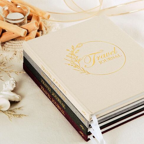 Lanpn Travel Photo Journal Book for Women Men with Prompt, Linen Travel Log Diary Scrapbook Notebook Memory Book with 15 Trips, Traveling Adventure Vacation Journal Travelers Gifts (Green, 110 Pages) in Saudi Arabia