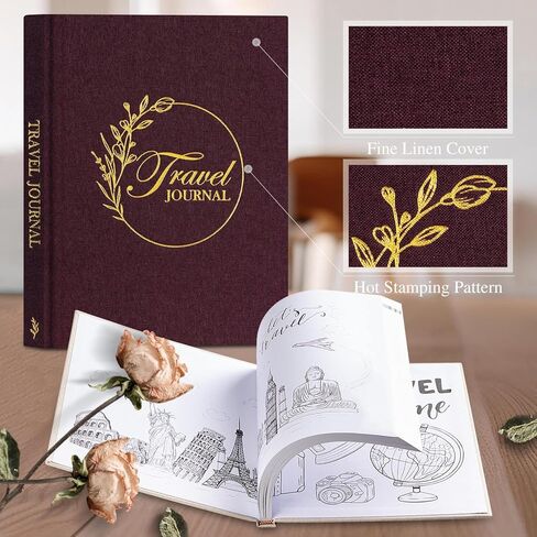 LANPN Travel Photo Journal Book for Women Men مع مطالبة ، LINEN TRAIN TRAIN DIARY DIARY SCRAPBOOK BOOK مع 15 رحلة ، هدايا مجلة Adventure Vaceed Travelers (Green ، 110 Pages) in Kuwait