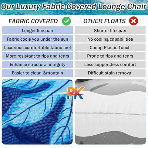 Fabric Covered Pool Float Lounge for Adults 2 in 1 Convertible Chair Lounger Large Inflatable Pool Rafts Heavy Duty Float Mattress with Quick Dry Cover, Electric Air Pump in Kuwait
