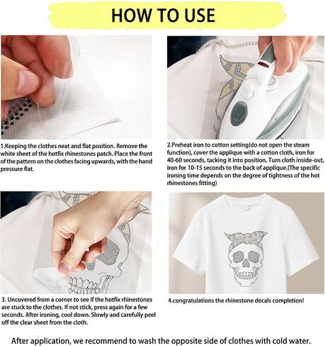 MAYJOYDIY Music Note Rhinestone Iron on Hotfix Transfer Decal White Music Iron On Rhinestone Crystal T-Shirt Transfer Heat Transfer Bling Patch Rhinestone Sticker for Jacket Bags Jeans Craft in Kuwait