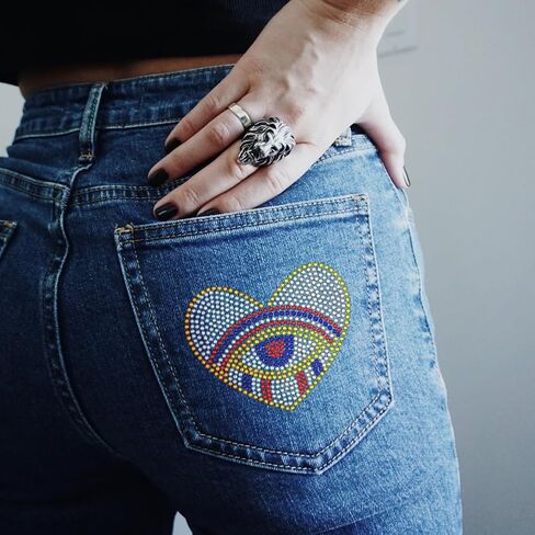 MAYJOYDIY Music Note Rhinestone Iron on Hotfix Transfer Decal White Music Iron On Rhinestone Crystal T-Shirt Transfer Heat Transfer Bling Patch Rhinestone Sticker for Jacket Bags Jeans Craft in Kuwait