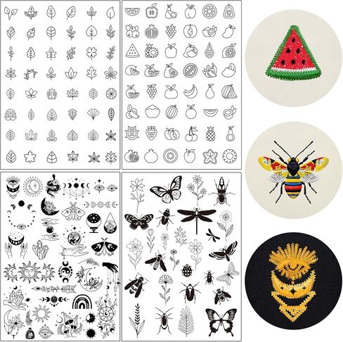 Flower Water Soluble Embroidery Patterns, 85 Pcs Stick and Stitch Embroidery Papers Wash Away Flowering Alphabet Wildflowers Embroider Paper, DIY Customized Gifts for Hand Sewing Lover Beginners in Kuwait