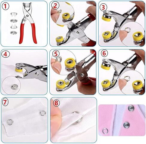 Minestylish 100 مجموعة أزرار اللقطات المعدنية مع زلاجات السحمة الضغوط مجموعة أدوات مثالية لقبعات الملابس الحرف DIY وخياطة ، مجموعة السحابات الأزرار للملابس (ملونة / 400 pcs) in Kuwait