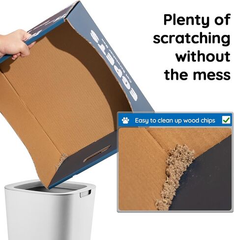 Cardboard Cat Scratcher Box with 3PCS Extra-Large Double-Sided Scratching Board, Refillable and Sturdy, Ideal for Hiding, Scratching and Sleeping, Easy to Clean and Assemble, Ink Blue in Saudi Arabia