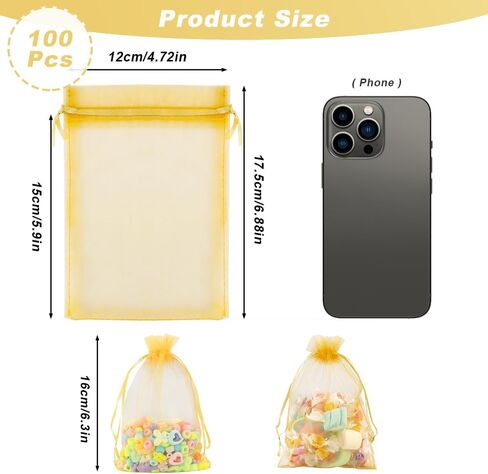 أكياس أورجانزا ، أكياس أورجانية محضات بيضاء 5 "× 7" 50 PCS أكياس شبكية أكياس الرباط أكياس الرباط أكياس مجوهرات صغيرة أكياس الحلوى in Kuwait