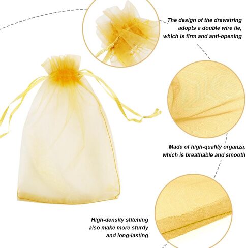 أكياس أورجانزا ، أكياس أورجانية محضات بيضاء 5 "× 7" 50 PCS أكياس شبكية أكياس الرباط أكياس الرباط أكياس مجوهرات صغيرة أكياس الحلوى in Kuwait