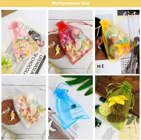 أكياس أورجانزا ، أكياس أورجانية محضات بيضاء 5 "× 7" 50 PCS أكياس شبكية أكياس الرباط أكياس الرباط أكياس مجوهرات صغيرة أكياس الحلوى in Kuwait