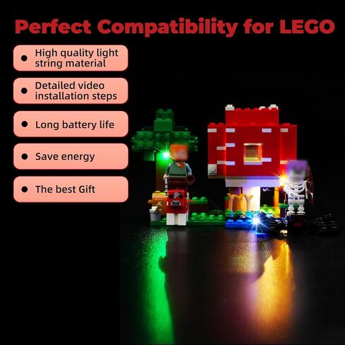 LED Light Kit for Lego Minecraft The Mushroom House 21179 Building Kit, Lighting Set Compatible with Lego 21179 (Lights Only, No Lego Models) in Saudi Arabia