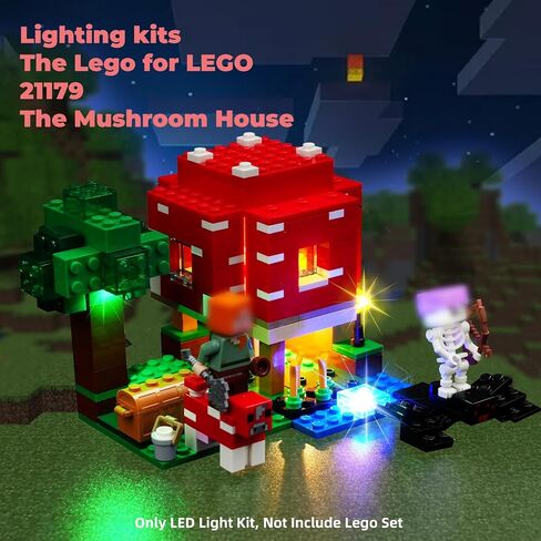 LED Light Kit for Lego Minecraft The Mushroom House 21179 Building Kit, Lighting Set Compatible with Lego 21179 (Lights Only, No Lego Models) in Saudi Arabia