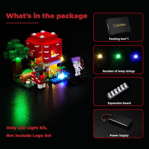 LED Light Kit for Lego Minecraft The Mushroom House 21179 Building Kit, Lighting Set Compatible with Lego 21179 (Lights Only, No Lego Models) in Saudi Arabia
