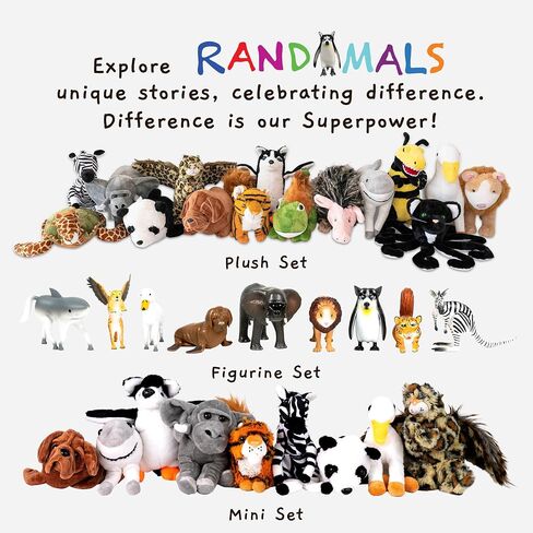 لعبة تمثال للحيوانات Randimals - ألعاب حيوانية وحيوانية هجينة من طيور البطريق - مزيج فريد من ألعاب Safari وحيوانات المزرعة الصغيرة - P -Dawg Mini Animal Forms for Kids & Kidults in Kuwait