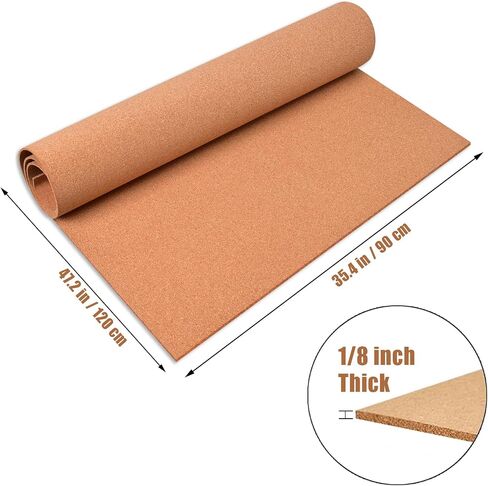 لفة لوحة الفلين ذاتيا 3MM ، 1/8 "لوحات الفلين السميكة للجدران ، حوالي 36" x48 "لوحة Cork Board للمكتب ، المنزل ، المدرسة (90 * 120 ، Y) in Saudi Arabia