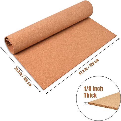 لفة لوحة الفلين ذاتيا 3MM ، 1/8 "لوحات الفلين السميكة للجدران ، حوالي 36" x48 "لوحة Cork Board للمكتب ، المنزل ، المدرسة (90 * 120 ، Y) in Saudi Arabia