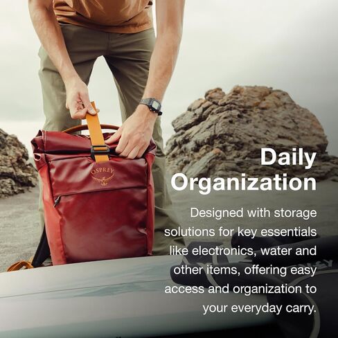 Osprey Transporter Roll Top Backpack ، Black in Kuwait
