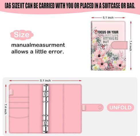 BVYA Budget Binder, Premium Printed Patterns PU Leather Loose Leaf Notebook Binder Cover, Financial Management Notebook Binder in Kuwait