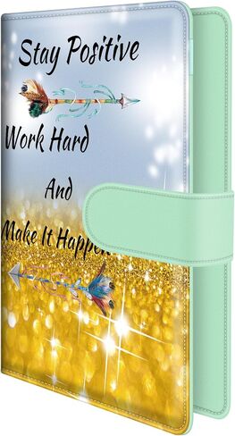 BVYA Budget Binder, Premium Printed Patterns PU Leather Loose Leaf Notebook Binder Cover, Financial Management Notebook Binder in Saudi Arabia