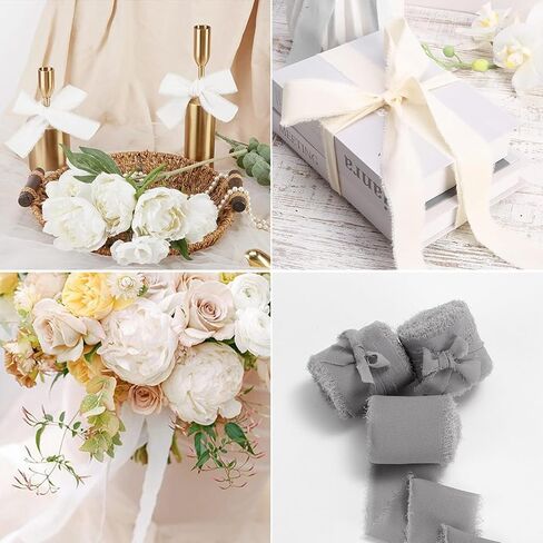 1-1/2 "× 22YD شيفون شريط الحرير شرائط ملونة مختلطة مجموعة 5.5yd × 4 لفات Fringe Fabring صديقة للبيئة لدعوات الزفاف ، والباقات الزفاف ، والزخارف ، والهدايا المرفقة وصنع القوس in Kuwait