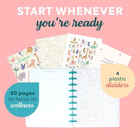 Happy Planner Undated Guided Disc-Bound Journal, 80 Pages, Classic Size, Wellness Layout, Everyday Magic Theme in Kuwait