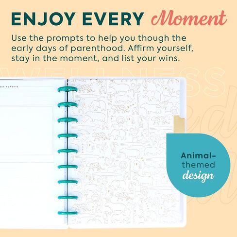 Happy Planner Undated Guided Disc-Bound Journal, 80 Pages, Classic Size, Wellness Layout, Everyday Magic Theme in Kuwait