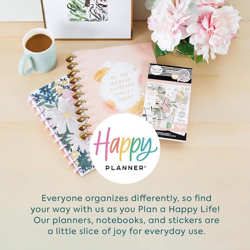 Happy Planner Undated Guided Disc-Bound Journal, 80 Pages, Classic Size, Wellness Layout, Everyday Magic Theme in Kuwait