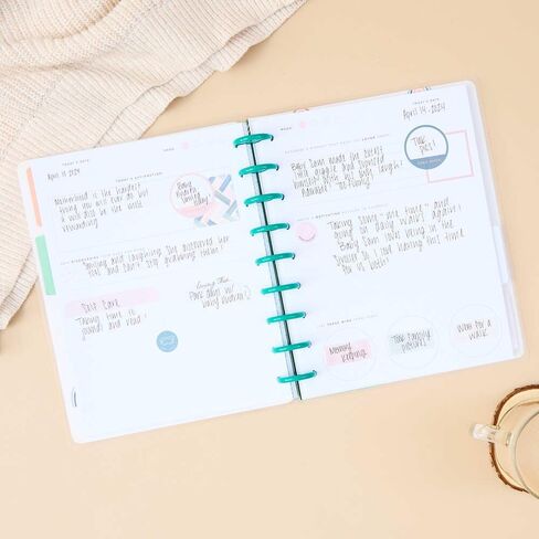 Happy Planner Undated Guided Disc-Bound Journal, 80 Pages, Classic Size, Wellness Layout, Everyday Magic Theme in Kuwait