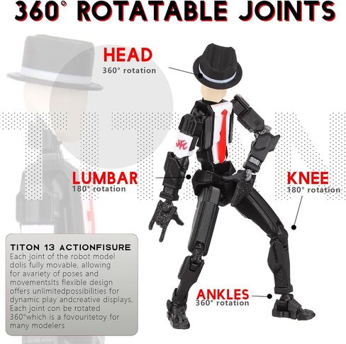 T13 Action Figure Assembly مكتملة ، الشكل ثلاثي الأبعاد المطبوع T13 Figure ، The Dummy 13 مناسبة جدًا لمكاتب المكاتب وزينة كعكة أعياد الميلاد in Saudi Arabia