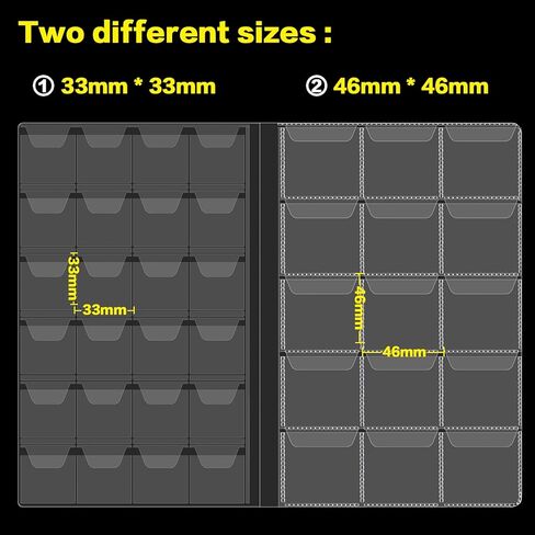 ألبوم حامل الكتب لجمع العملة لهواة جمع العملات ، 300 مجموعة من الجيوب Coins Display Storage ، جمع مربع منظم الأكمام لمستلزمات المجموعات ، والعملة المالية ، والبنسات (أسود) in Kuwait