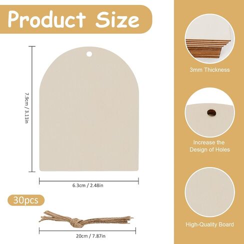 40Pcs Crosses Unfinished Wooden Gift Ornaments DIY Craft Activity Paintable Blank Natural Crosses Cutouts Hanging Wood Slices for Easter Sunday Kids Classroom Art Crafts Party Supplies in Saudi Arabia