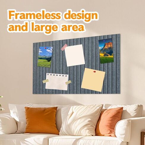2pcs كبيرة اللوحة Cork Board البديل ، لوحة الفلين الكبيرة للمكتب ، وألواح الجدار Slat 32x24 ، والبلاط اللوحة ذات النشرات مع Thumbtacks لديكور جدار المكتب (جمل مظلم) in Kuwait