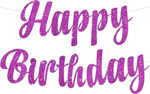 Beishida Teal Blue Happy Birthday Lanner - زخارف بريق مسبقة ، علامة على النساء ، الخلفية in Kuwait