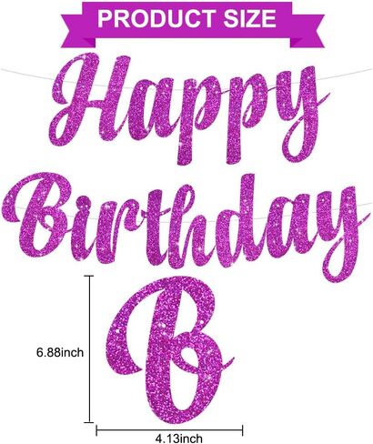 Beishida Teal Blue Happy Birthday Lanner - زخارف بريق مسبقة ، علامة على النساء ، الخلفية in Kuwait