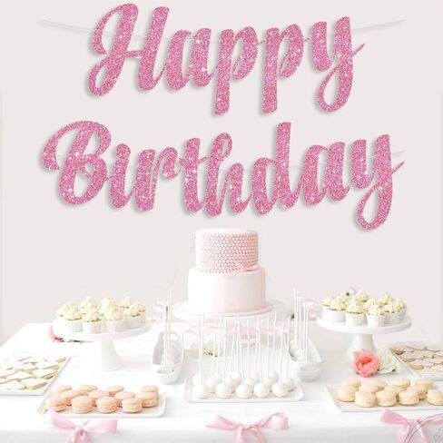 BEISHIDA Teal Blue Happy Birthday Banner - Pre-Strung Glitter Decorations, Sign for Women, Backdrop in Kuwait