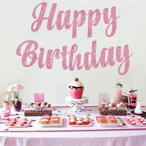 BEISHIDA Teal Blue Happy Birthday Banner - Pre-Strung Glitter Decorations, Sign for Women, Backdrop in Kuwait