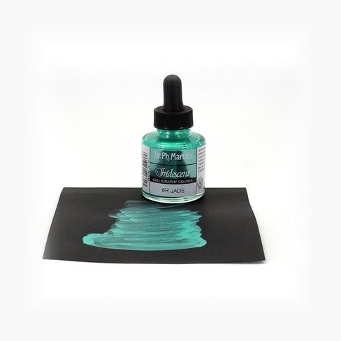 Dr. Ph. Martin's Iridescent Calligraphy Color (6R) Ink Bottle, 1.0 oz, Iridescent Jade, 1 Bottle in Kuwait