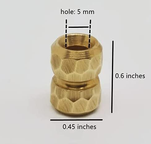 2 pcs Brass Stone Grain Lanyard Beads Charms Pendant Paracord Parachute Cord Beads Mens Gift DIY Accessories (2pcs Retro Brass) in Kuwait