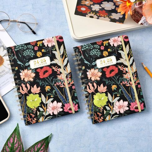 Planner 2024-2025 - Academic Planner 2024-2025, JUL 2024 - JUN 2025, 6.4" x 8.5" Weekly Monthly Planner with Tabs, Hardcover, Elastic Closure, Back Pocket in Kuwait