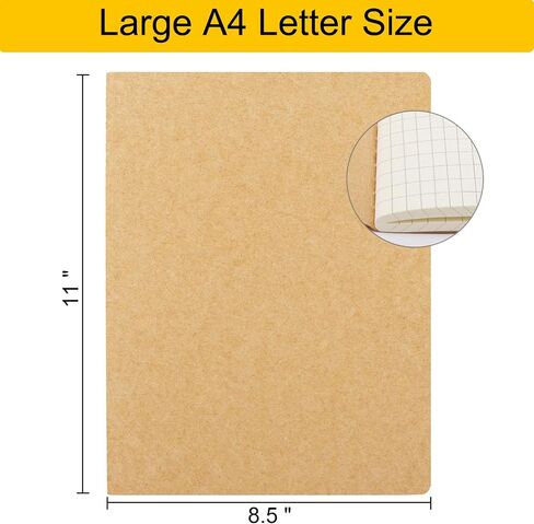 EUSOAR Notebooks College Ruled, 3 Pack A4 11" x 8-1/2", 40 Sheets/ 80 Pages, 100gsm Thick Paper, Notebook Bulk Journal Line Writing Pads, Drawing Sketchbook Subject for Office Business Work Supplies in Kuwait