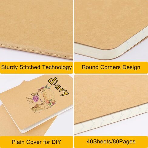 EUSOAR Notebooks College Ruled, 3 Pack A4 11" x 8-1/2", 40 Sheets/ 80 Pages, 100gsm Thick Paper, Notebook Bulk Journal Line Writing Pads, Drawing Sketchbook Subject for Office Business Work Supplies in Kuwait
