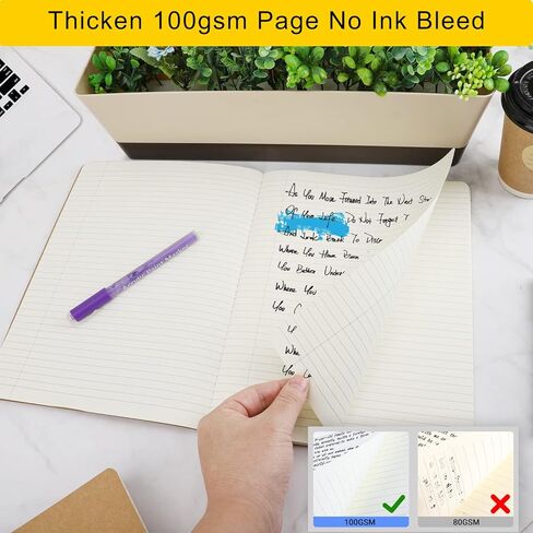 EUSOAR Notebooks College Ruled, 3 Pack A4 11" x 8-1/2", 40 Sheets/ 80 Pages, 100gsm Thick Paper, Notebook Bulk Journal Line Writing Pads, Drawing Sketchbook Subject for Office Business Work Supplies in Kuwait